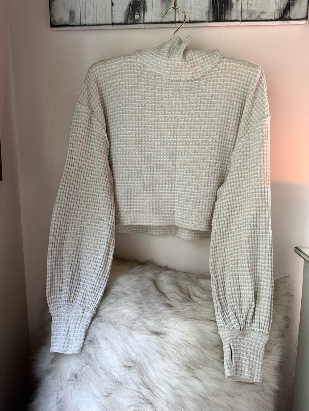 Free People BK White and Beige Turtleneck Long Sleeve Top $68MSRP - Picture 11 of 11